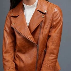 Anthropologie ✨ Robyn Faux Leather Moto Jacket - Size Small